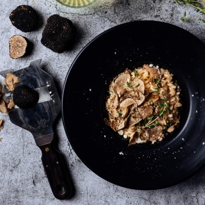 Mushroom and Truffle Risotto with Truffle Oil