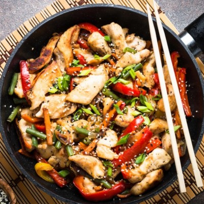 Recette de Wok de poulet aux légumes