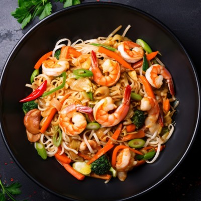 Chinese Noodles with Shrimp